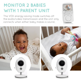 BABYWOMBWORLD VIDEO TWIN BABY MONITOR BWW605