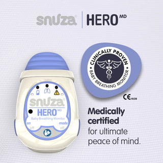 SNUZA HERO MD: WEARABLE BABY BREATHING MONITOR- MEDICALLY CERTIFIED