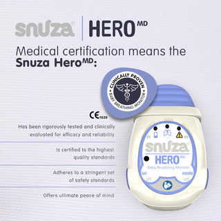 SNUZA HERO MD: WEARABLE BABY BREATHING MONITOR- MEDICALLY CERTIFIED