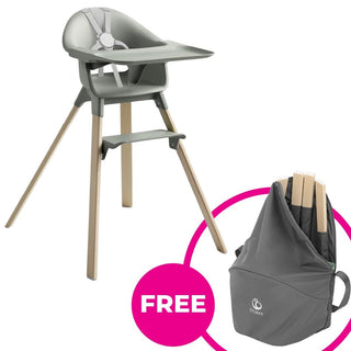 STOKKE CLIKK HIGH CHAIR (BAMBOO) WITH FREE TRAVEL BAG