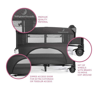 BABYWOMBWORLD 2-IN-1 CO-SLEEPER AND CAMP COT