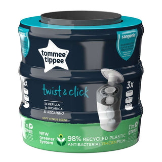 TOMMEE TIPPEE SANGENIC TWIST & CLICK ADVANCED NAPPY BIN REFILLS